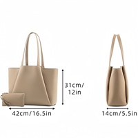 Sac fourre-tout élégant pour femme en cuir PU imperméable brodé, grand format, 2 pièces, pour ordinateur portable et téléphone, collection Printemps 2026 – Qualité supérieure