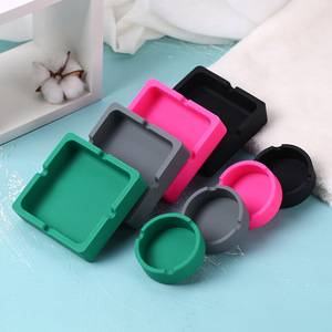 AGG AT-04 Premium Silicone Square Design Smokeless High-Temperature Heat Resistant Custom Cigar Silicone <b>Ashtray</b> - Product Image 2