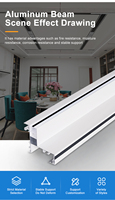 Profilé LED Moderne Bicolore en Aluminium 6063-T5 pour Plafond Nid d'Abeille, Décoration de Hôtels et Villas