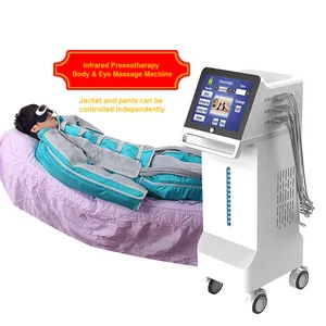 Máquina de presoterapia de compresión de aire lista para enviar, 24 bolsas de aire, masaje corporal calentado por infrarrojos, máquina de drenaje linfático