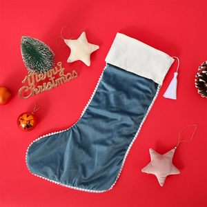 Nhà máy nóng bán giáng sinh thả cho trẻ em màu duy nhất nhung giáng sinh thả mềm Santa vớ - Product Image 5