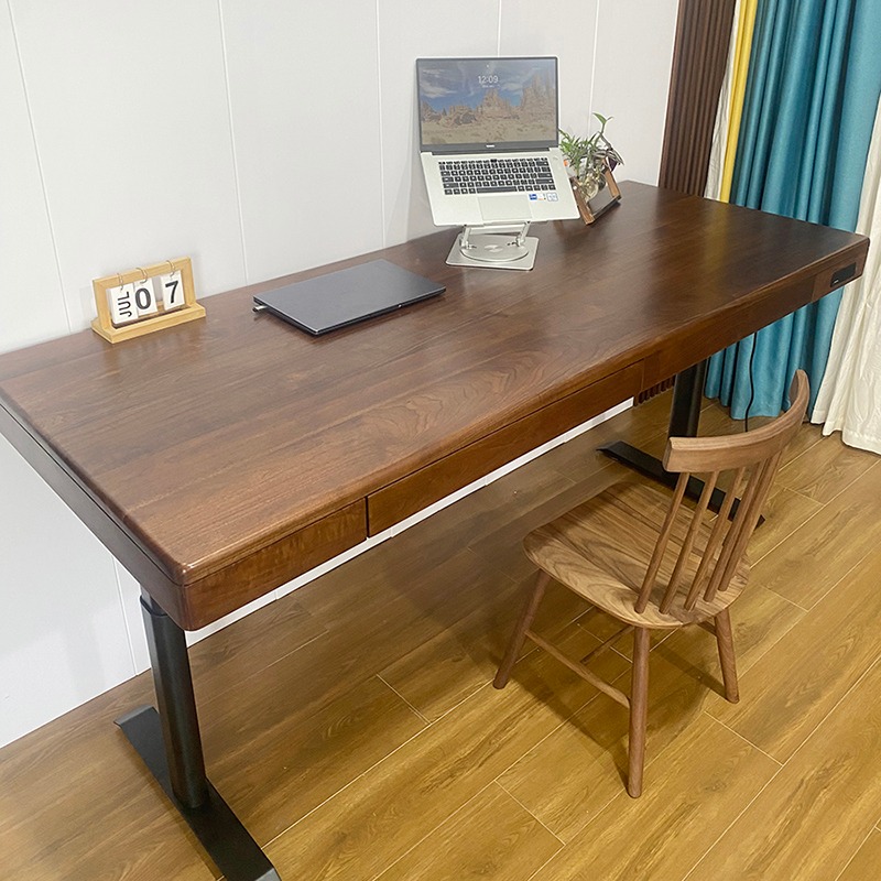 Special Solid Wood Net Red Computer Desk for Middle School Students Lengthened Double Electric Lifting Table