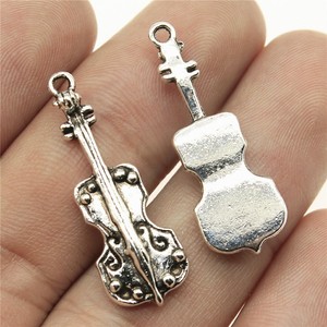 Accessoire de bijouterie en alliage de zinc multicolore, 32x11mm, 2.6g, pendentif <span class=keywords><strong>violoncelle</strong></span> pour le sport et la musique - Product Image 1