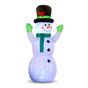 Muñeco de nieve inflable navideño para decoración de jardín al aire libre de 6 pies con luces LED, sombrero y bufanda para la temporada festiva - Product Image 1