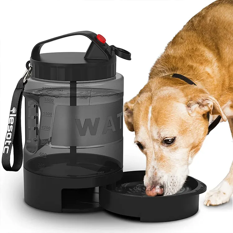 2.2ML ביספנול משלוח לחיות מחמד קערת מחובר נירוסטה מבודד נסיעות מים בקבוק 33 אונקיה כלב מים בקבוק