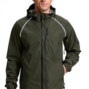 Vestes de pluie pour hommes, imperméables, coupe-vent, légères, pliables, à capuche, 100% polyester, vente en gros OEM - Product Image 6