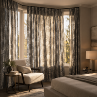 Gorden Insulasi Ramah Lingkungan Ukuran Khusus Terlaris Modern Mewah Anti Cahaya dan Tahan Api untuk Kamar Tidur Hotel Bay Bow