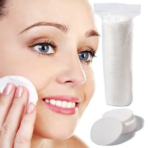 Almofadas para cosméticos de algodão rts, conjunto de almofadas de algodão puro e algodão para maquiagem facial absorvente e alta, 57mm