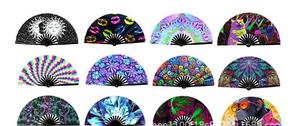 Wholesale Custom Personalized Large Plastic <b>Hand</b> <b>Fans</b> Logo Printed Dancing Clack <b>Fans</b> for <b>Hand</b> Held Parties - Product Image 5
