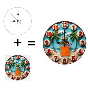 Round Wooden Wall <b>Clock</b> 25cm Diameter Natural Wood Frame Silent <b>Movement</b> Modern Simple Home Hotel Cafe Decor - Product Image 6
