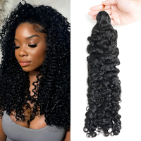 Extensions de cheveux humains au crochet à nœuds invisibles, bouclées birmanes, pré-bouclées, pour tresses, effet plume, type Miracle Knots