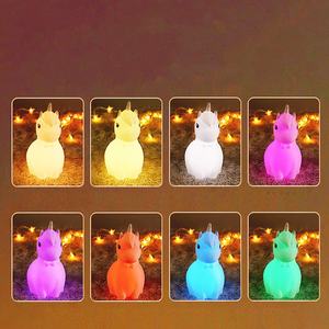 Veilleuses LED RVB en silicone, mini <span class=keywords><strong>licorne</strong></span>, rechargeables, pour chambre d'enfant, avec capteur tactile USB - Product Image 6