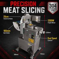 Trancheuse à viande fraîche commerciale modèle 260, moteur à lame 400W, moteur de levage 750W, moteur d'alimentation 25W, contrôleur de vitesse double