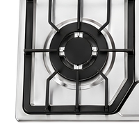 Table de cuisson à gaz moderne à 4 brûleurs en acier inoxydable, encastrable, GPL/GN, pour la cuisine domestique quotidienne