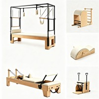 MZMM Ensemble complet de 5 pièces pour Pilates Reformer en bois d'érable massif, Cadillac, Wunda Chair, Ladder Barrel, Correcteur pour studio de Pilates et salle de sport