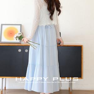 Conjunto de Vestido Largo con Tirantes Finos Color Azul Leche y Cárdigan de Encaje Blanco Albaricoque para Mujer, Marca Runqi, Tejido Transpirable de Color Sólido - Product Image 4