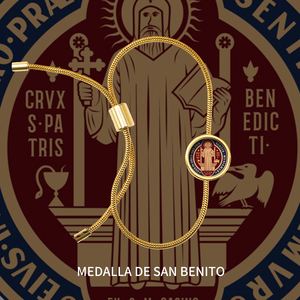 Pulsera al por mayor con medalla de San Benito, amuleto de protección contra el mal de ojo, Pulsera San Benito Mayoreo - Product Image 1