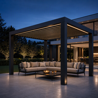 Système d'éclairage LED motorisé en aluminium pour gazebo, porte en verre, jardins modernes, terrasse, ombrage, imperméable