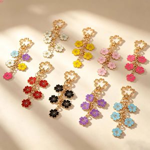 QQ New Enamel Flower <b>Keychain</b> Pendant Cherry Blossom <b>Keychain</b> High-end Design Key Ring Wholesale in Stock - Product Image 5