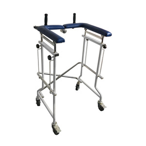 Déambulateur pliable manuel Jin Yu Walker JY-FBQ-2 bleu, aide à la mobilité pour personnes âgées, soutien des jambes pour la rééducation - Product Image 1