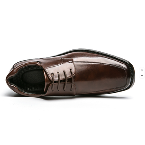 Chaussures marron à bout pointu avec lacets, semelle extérieure en caoutchouc antidérapante, semelle intermédiaire en TPU, tige en tricot, adaptées à toutes les saisons - Product Image 6