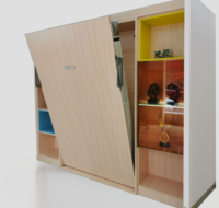 Lit mural escamotable Queen Size en métal avec mécanisme dissimulé pour bureau et chambre à coucher – Mobilier intelligent