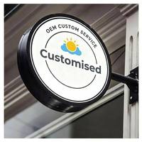 Panneau publicitaire extérieur personnalisé avec éclairage rotatif, boîte lumineuse ronde à LED pour enseigne publicitaire