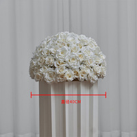 Centres de table modernes et personnalisés pour la décoration de table de grande rose blanche à fleurs artificielles pour mariage, événement, fête