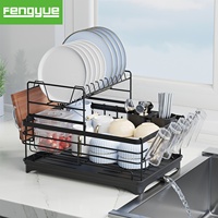 Égouttoir à vaisselle robuste à 2 niveaux BT048 avec cadre métallique renforcé de 2500 g et support double niveau dédié