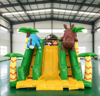 Château gonflable avec toboggan pour enfants, utilisation intérieure et extérieure, matériau PVC gonflable de qualité export, respectueux de l'environnement