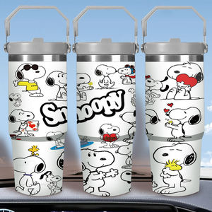 史努比2025新款个性化30盎司动漫不锈钢不倒翁紫外印刷非尖端美国2天发货促销饮料 - Product Image 1