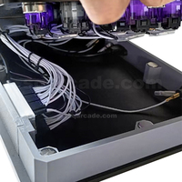 Manette de combat FunFortress Hitbox Arcade 15 touches pour Street Fighter 6, connexion filaire Type-C, support de téléphone inclus