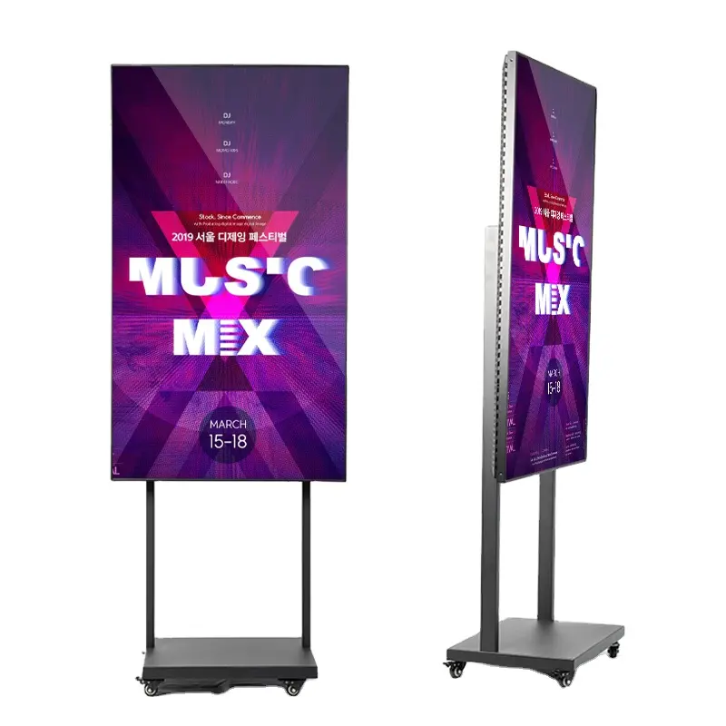 Moniteur publicitaire LCD haute luminosité de 700 à 5000 nits avec affichage numérique LCD ultra mince pour fenêtre de magasin