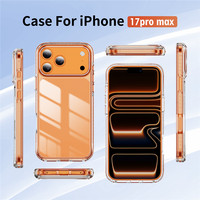 Coque de téléphone portable transparente de haute qualité 1,9 mm TPU + 2,5 mm acrylique avec logo personnalisé pour iPhone 17 16 15 14 13 Pro Max