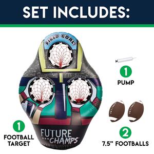 Juego de Fútbol Inflable con Objetivo de 3 Agujeros, 2 Balones y Bomba, Juguete Deportivo Portátil para Interiores y Exteriores para Niños y Adultos - Product Image 2