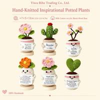 BH pour Bestseller Cactus en pot en laine crochetée à la main avec fleurs, Exportation transfrontalière directe d'usine de Yiwu, Printemps 2026