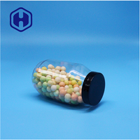 Pot en plastique PET transparent de haute qualité, à large ouverture, étanche, sans BPA, avec bouchon à vis pour le stockage de bonbons et de collations