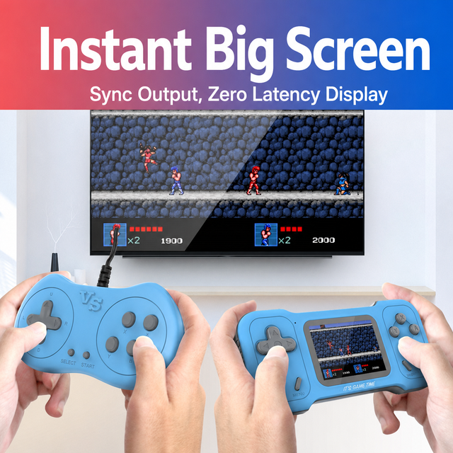 Wireless Retro Handheld Game Console 8 Bit Built-in Classic Games Dual Player TV Video Game System for Kids Adults