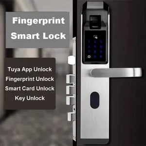 Stainless Steel Smart Fingerprint Tuya App Door Lock