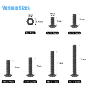 M3 Hex Button Head Cap Screws Nuts Kit 360pcs Grade 10.9 Alloy Steel With Hex Key <b>Tool</b> <b>Set</b> - Product Image 3