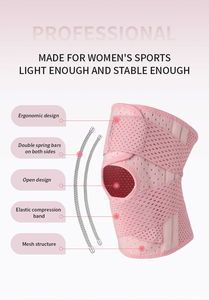 Genouillères ajustables et respirantes pour femmes avec double support à ressort, genouillère à rotule ouverte pour le sport, la course, la gym et le fitness - Product Image 3