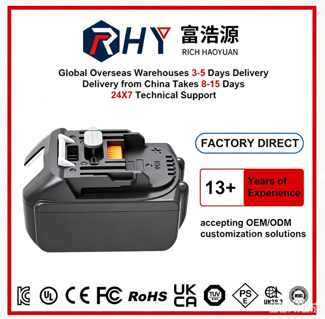 RHY 18650 Cells18V LXT Lithium Ion Battery 2.0Ah Fit for MAK BL1815 BL1820 BL1825 BL1830 Replacement Power Tool Battery