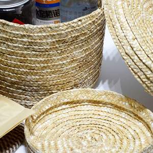 घर रहने वाले कमरे के लिए भूसे के साथ सौंदर्य प्रसाधन भंडारण टोकरी स्मारिका उपहार बॉक्स पैकेजिंग स्टाइलिश डेस्कटॉप भंडारण बास्केट - Product Image 5