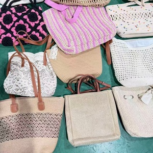 Borse tote in tessuto usate miste - 90% nuove, alla moda, da donna, in paglia, borse a tracolla casual da spiaggia e per uso quotidiano - Product Image 3
