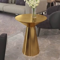 Table basse ronde Table d'appoint en acier inoxydable CT005 @ 1 moderne rond couleur or métal personnalisé meubles de salon européen