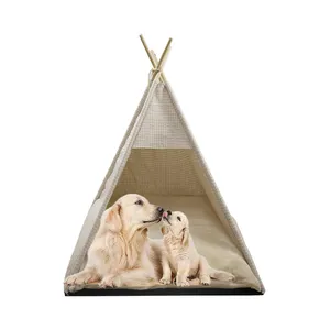 厂家批发可折叠棉织物宠物圆锥形狗猫帐篷