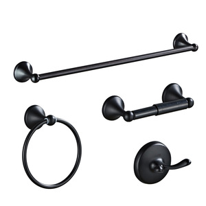 Ensemble de porte-serviettes Saint Ruijia pour salle de bain, en acier inoxydable, finition noire thermolaquée - Product Image 5