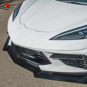 Bodykit noir brillant pour Chevrolet <span class=keywords><strong>Corvette</strong></span> C8 Diffuseurs avant arrière Jupes latérales Installation de trou de voiture d'origine - Product Image 3