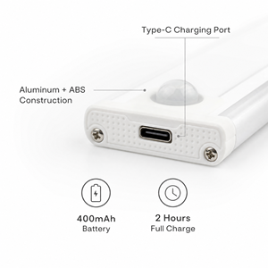 Luz de gabinete ultrafina de aluminio con sensor de movimiento, regulable, súper brillante, recargable por USB, inalámbrica, adhesiva, para armario. - Product Image 4