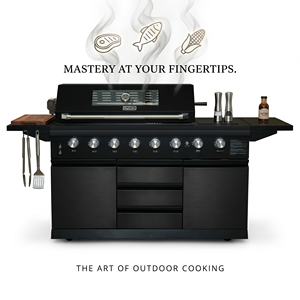 Parrilla de Gas Modular de Acero Inoxidable de 8 Quemadores con Carrito, Cocina Exterior Moderna, Isla de Barbacoa - Product Image 1